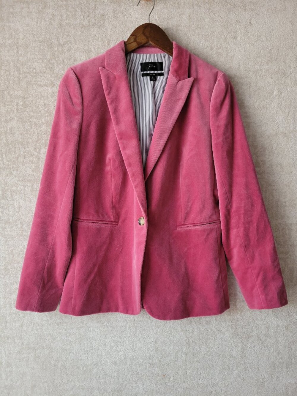 J.Crew Parke Blazer in Dried Rose Pink Velvet Single Button Blazer 8 Office Wear